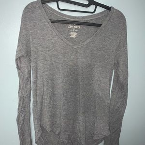 Soft and sexy v-neck long sleeve top